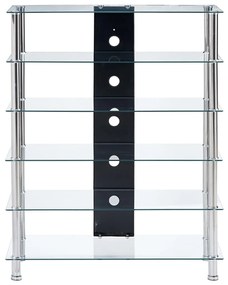 vidaXL Hifi-meubel 90x40x113 cm gehard glas transparant