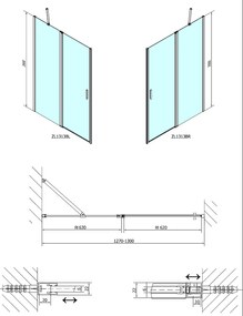 Polysan Zoom Line Black douchedeur 130cm anti-kalk