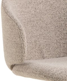 NELA Beige Latte (stof Monza 90)/beige poten - MODERNE GESTOFFEERDE DRAAISTOEL VOOR WOONKAMER/EETKAMER/KANTOOR LOFT