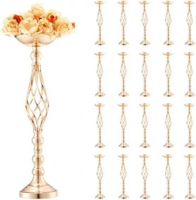 VEVOR 20-delige 58 cm hoge bloemenvaas voor bruiloften, metalen middelpunt voor bruiloften, gouden standaard voor bloemstukken voor tafels bij bruiloftsdiners, feesten, jubilea, ceremonies en verjaardagen