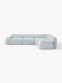 Modulaire bouclé hoekbank Wolke (4-zits)