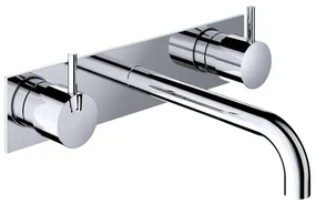 Hotbath Cobber inbouw wastafelmengkraan met achterplaat met 18 cm uitloop geborsteld koper PVD CB006TEXT18BCP / HBCB005T
