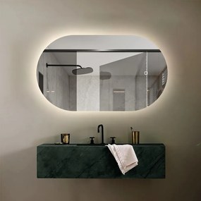 Sanigoods Twinkle ovale spiegel met LED-verlichting en spiegelverwarming 100x50cm