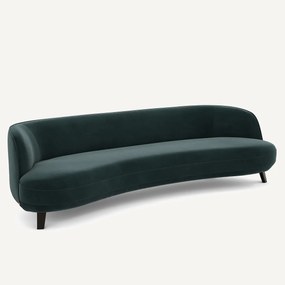 Bank in fluweel, 5-zit, Rosebury design E. Gallina