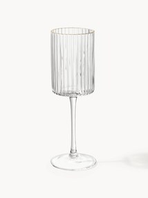 Mondgeblazen wijnglazen Aleo met gouden rand, 4-delig