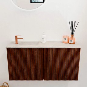 Mondiaz Joya DLux 80cm toiletmeubel ruby met wastafel faye links 1 kraangat ostra
