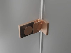 Mexen Lunar-F Duo vouwbare douchecabine 100 x 80 cm, transparant, geborsteld koper - 836-100L-080P-65-00