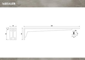 Brauer verborgen ophangbeugel 38cm