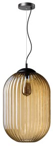 ETH Glamm Amber Sfeervolle Hanglamp Ribbel Amberglas 30 Cm