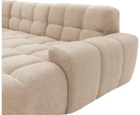 Goossens Excellent Bank Kubus - 30 X 30 Cm Stiksel wit, stof, 1,5-zits, modern design met chaise longue rechts