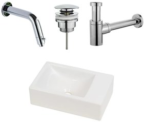 Plieger Houston fonteinset met witte fontein rechts en chromen inbouwkraan