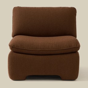 Retro Fauteuil Bruin Boucle Stof