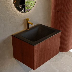 Mondiaz Kurve 60cm badmeubel ruby met 1 lade en wastafel cloud midden 1 kraangat urban