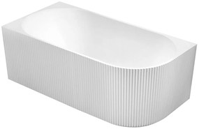 Aqualine Tibera hoekbad links met ribbel 150x75cm wit