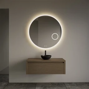 Gliss Design Ares badmeubel 100cm ash gray met zwarte waskom