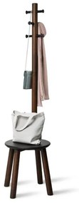 Umbra Pillar handdoekrek 50x50x165cm Rubberhout Zwart/walnoot 1014257-048