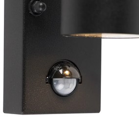 Buitenwandlamp met bewegingsmelder zwart met bewegingssensor IP44 - Solo Modern GU10 IP44 Buitenverlichting cilinder / rond