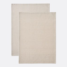 Set van 2 geruite theedoeken in katoen