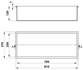 Polysan Inserta inbouwnis 81x27cm antraciet