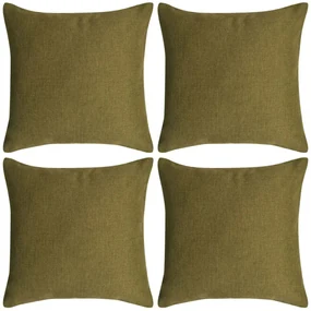 vidaXL Kussenhoezen 4 stuks linnen look groen 50x50 cm