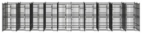 vidaXL Hondenkennel 18,43 m² staal