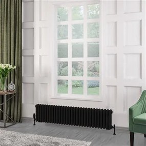 Eastbrook Rivassa 3 koloms radiator 140x30cm staal 1342W zwart mat