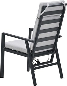 Garden Impressions Kasper tuinset 5-delig - tuintafel 160x84 cm donker grijs