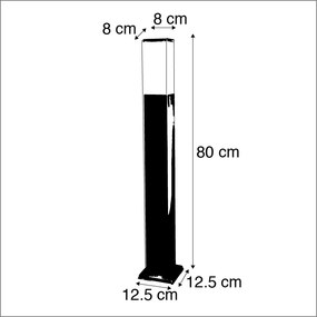 Moderne buitenlamp paal staal 80 cm IP44 - Malios Design, Modern E27 IP44 Buitenverlichting