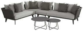 4 Seasons Outdoor Belize Loungeset rechts met Dali bijzettafels SALE  Loungeset    antraciet weerbestendig