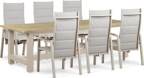 Tuinset 6 personen 260 cm Aluminium Taupe Lifestyle Garden Furniture Essence/San