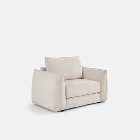 Rechte, uitklapbare fauteuil, 1-zits, van fijn geribd fluweel, TIKI