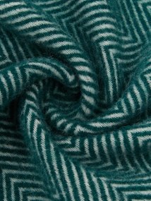 Wollen plaid Tirol met visgraatpatroon en franjes