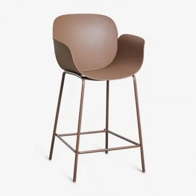 Set Van 4 Hoge Krukken Van Polypropyleen En Staal Lynette Bruin – Karamel & ↑65 Cm - Sklum