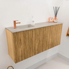 Mondiaz Joya DLux 90cm toiletmeubel oak met wastafel faye links 1 kraangat opalo
