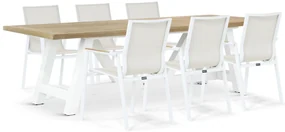 Tuinset 6 personen 260 cm Aluminium/textileen Wit Lifestyle Garden Furniture Fiora/Florence