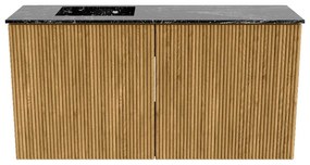 Mondiaz Joya DLux 80cm toiletmeubel oak met wastafel faye links 1 kraangat lava