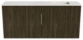 Mondiaz Joya DLux 90cm toiletmeubel shadow met wastafel faye rechts 1 kraangat ostra