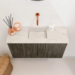 Mondiaz Joya DLux 70cm toiletmeubel shadow met wastafel faye midden zonder kraangat ostra