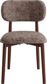 AVLO Gedempt bruin (stof Juto 24)/notenkleurig gebeitst frame – HOUTEN STOEL VOOR WOONKAMER, EETKAMER, KEUKEN RETRO