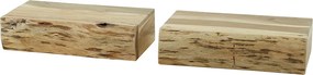 Hangend Nachtkastje Boomstam 40 Cm Breed (set Van 2) - 40x20x10cm.