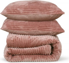 Dekbedovertrek Rib Flanel – 100% zacht materiaal – 140×220 – oud roze