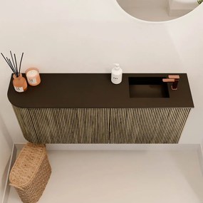 Mondiaz Joya 100cm toiletmeubel ronding links dusk met wastafel faye rechts 1 kraangat urban