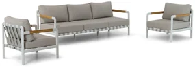 Stoel en Bank Loungeset 5 personen Aluminium Wit  Coco Avellino