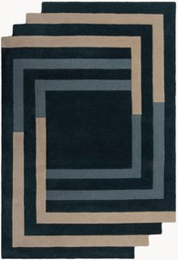 Handgetuft hoog-laag wollen vloerkleed Labyrinth Shaped