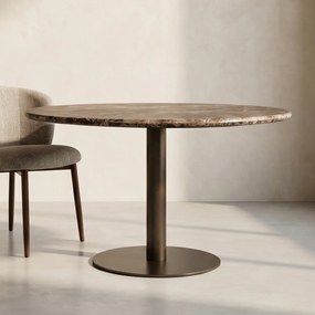 Marmeren Eettafel Bronze Poot - 127 X 127cm.
