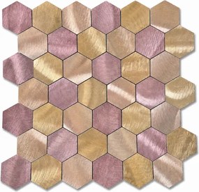 Zelfklevend Mozaïek Hexagon Violetta - 29.5 cm x 29.5 cm x 0.4 cm | 0.5 kg | Paneli zelfklevende steenstrips