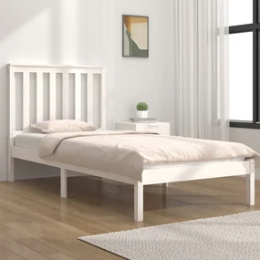 vidaXL Bedframe massief grenenhout wit 100x200 cm