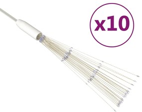 vidaXL 10 st Kerstverlichting vuurwerk 1400 LED's buiten 20 cm blauw