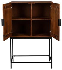 Mangohouten Kast Op Hoge Poten - 80x40x125.5cm.