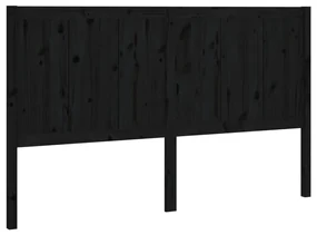 vidaXL Hoofdbord 155,5x4x100 cm massief grenenhout zwart